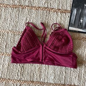 NEW Frankies Bikinis Ayla Crochet Bikini Top L